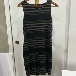 Banana Republic black and beige stripes spandex dress size 6
